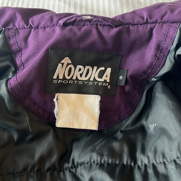 Vintage Nordica Ski Jacket Black Purple Size 8 Large - Picture 11 of 16